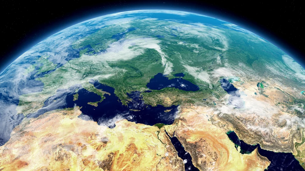 Planet Earth with clouds